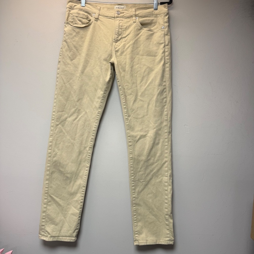 FRAME L'Homme Slim Jeans Mens 33 Tan Excellent Stretch Cotton‎ 5-Pocket Pants